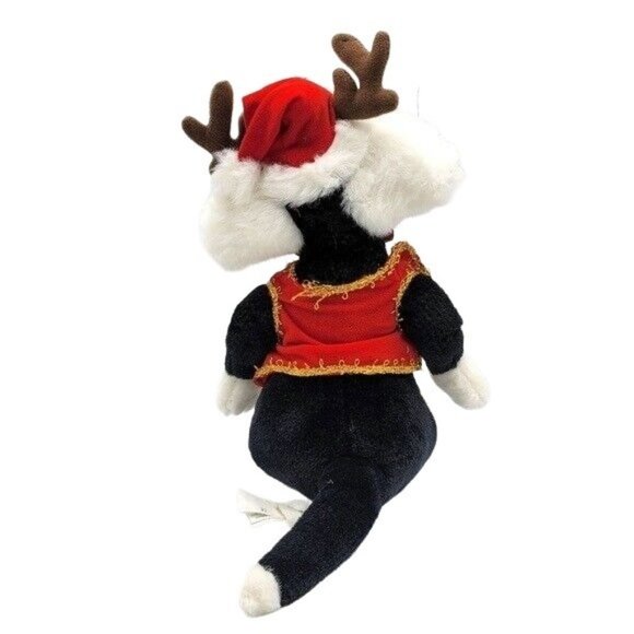 VTG Looney Tunes Santa Sylvester Cat Plush 13" Reindeer Antlers Christmas Warner - Picture 5 of 12